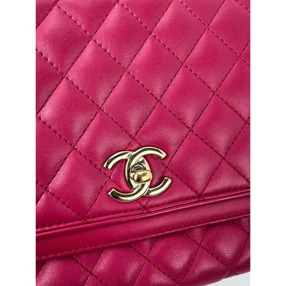 Chanel Lambskin Quilted Lovely Day Medium Pink Flap Crossbody Bag - Picture 15 of 16